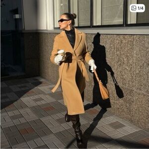 Stylish Tan Belted Coat